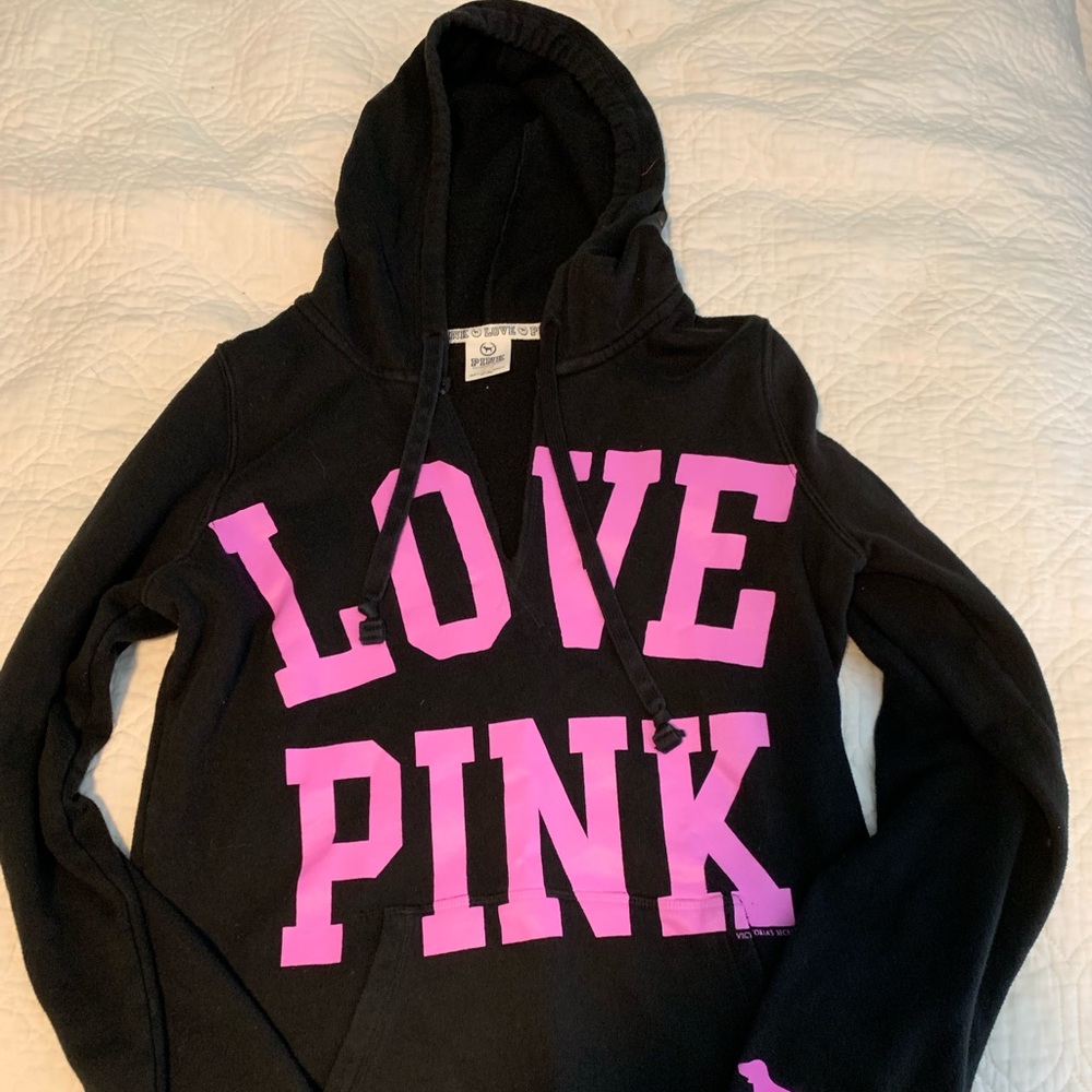 PINK black hoodie size Medium